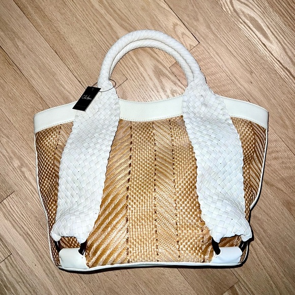 Cole Haan Handbags - 💛 Cole Haan Woven Leather Bag Purse Rattan Style